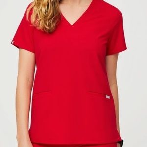 FIGS Scrubs - Pop Red XS Top - Limited Color